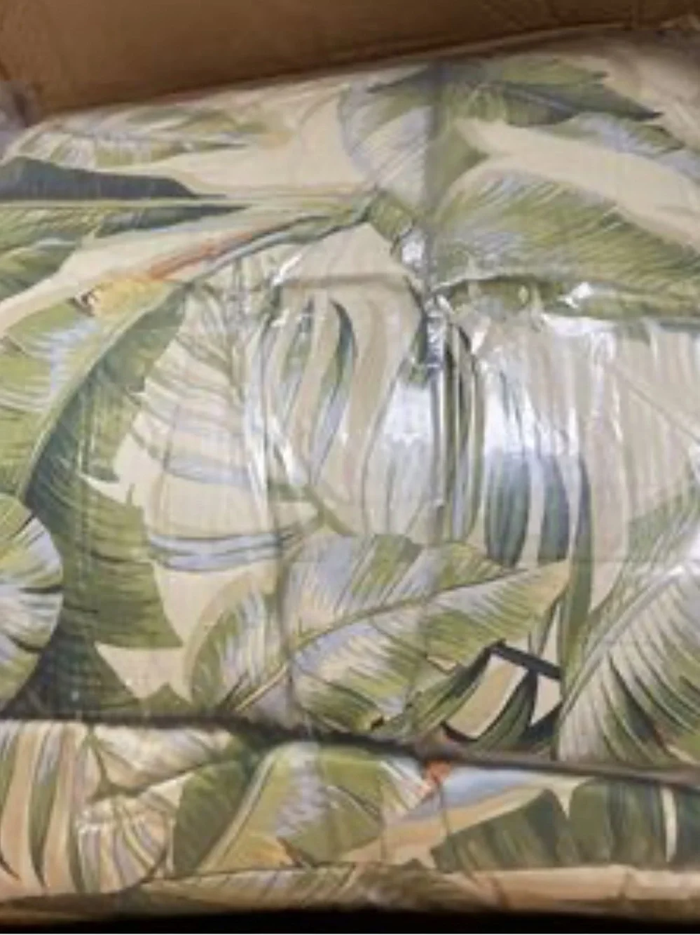 Tommy Bahama Palm Leaf Comforter Set in Green and Tan Sz Queen NWT